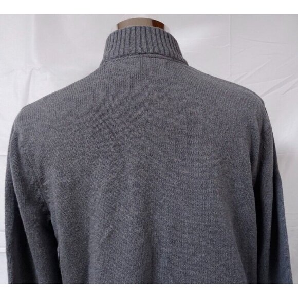 Eddie Bauer Mens Large Grey 1/4 Zip Tight Knit Pullover Heavyweight Sweater - Picture 8 of 14